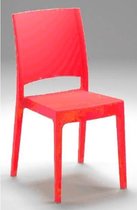 Set de 4 chaises de jardin Flora Areta - 52 x 46 x H 86 cm - rouge