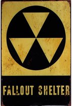 Metalen wandbord Fallout Shelter - 20 x 30 cm