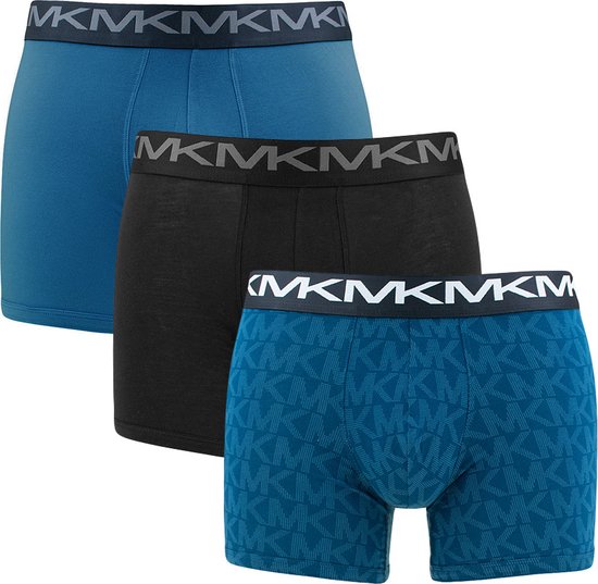 Michael Kors 3P boxers mk logo blauw & zwart - S
