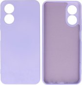 Premium Kwaliteit 2mm Siliconen Back Cover met zachte microvezelvoering - Geschikt voor OPPO A78 / 78 5G - Lila (Violet)
