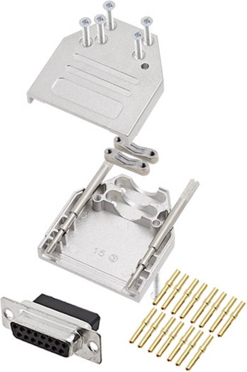 encitech DTZI15-DBCS-K 6355-0079-12 D-sub female connectorset 180 ° Aantal polen: 15 Crimpen 1 stuk(s)