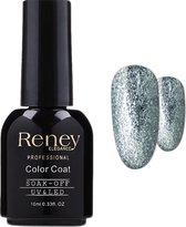 RENEY® Gellak Platinum Pure Silver 06 - 10ml. - Zilver - Glanzend - Gel nagellak