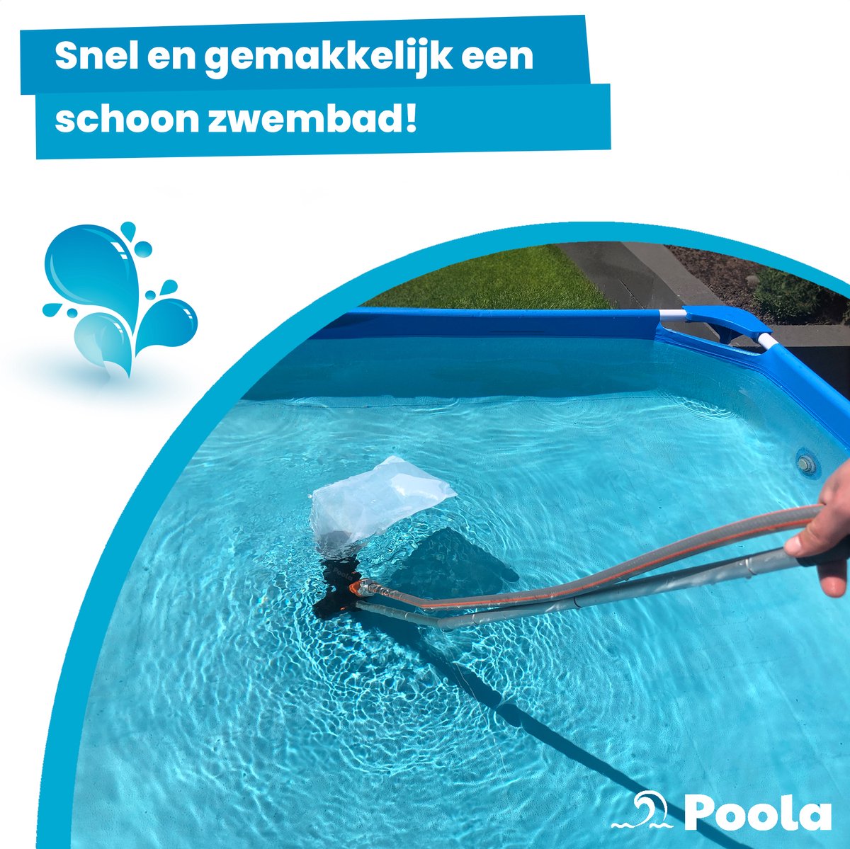 Poola Zwembad stofzuiger - Zwembad bodem reiniging - Inclusief 5-delige steel (140cm) - Bodemzuiger zwembad - Zwembadstofzuiger - Jacuzzi onderhoud - Zwart — afbeelding 4