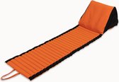Besarto - Strandmatras - strandmat - opblaasbare rugleuning - 3 standen - oprolbaar - lichtgewicht - Made in EU - wasbaar - kleurecht - compact - orange & black