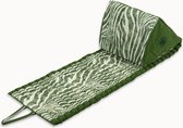 Besarto - Strandmatras - strandmat - opblaasbare rugleuning - 3 standen - oprolbaar - lichtgewicht - Made in EU - wasbaar - kleurecht - compact - zebra green