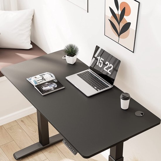 Songmics bureau électrique réglable en hauteur en continu, bureau  assis-debout, avec moteur, longueur réglable, 120 x 60 x (73-114) cm, en  acier, noir lsd011b02 Avec moteur, longueur réglable, 120 x 60 x (73-114)  cm - Conforama