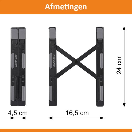 Laptop Standaard Verstelbaar Universeel Zwart - Laptop houder - Laptopsteun - Laptophouder - Ergonomisch - Aluminium - t/m 17 inch