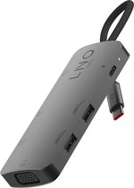 Linq byELEMENTS 7in1 USB-C HDMI Adapter - Triple Display MST - grijs