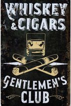 Wandbord Man Cave Heren - Whiskey & Cigars Gentlemen's Club