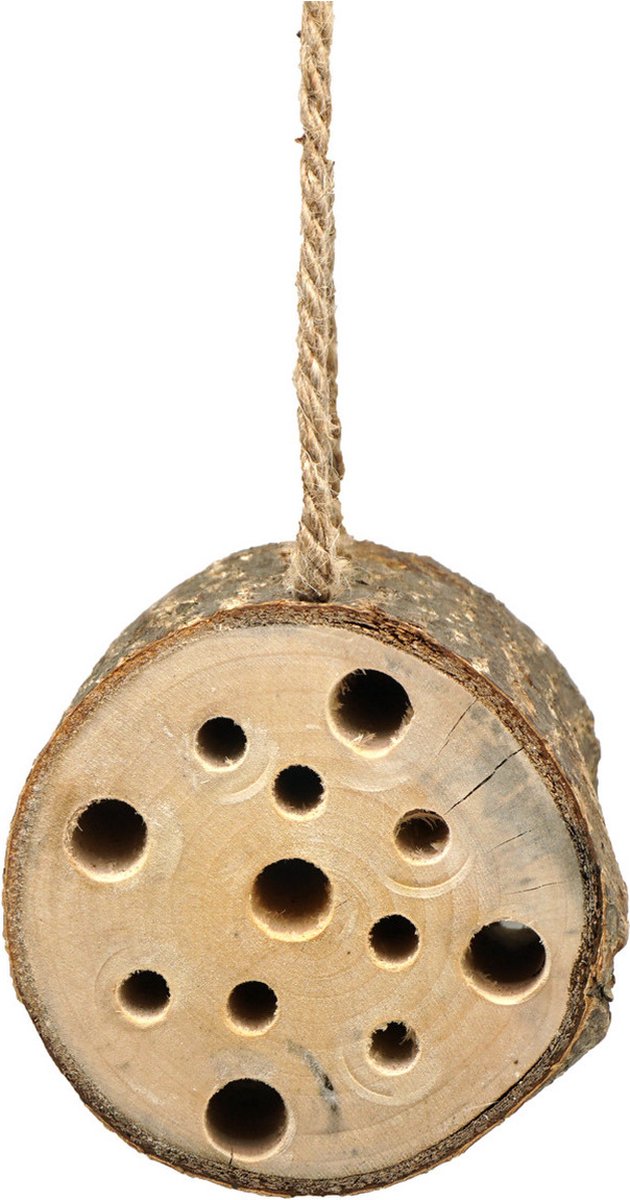 Alma Garden Insectenhotel boomstam - hout - om op te hangen - 10 x 9 cm