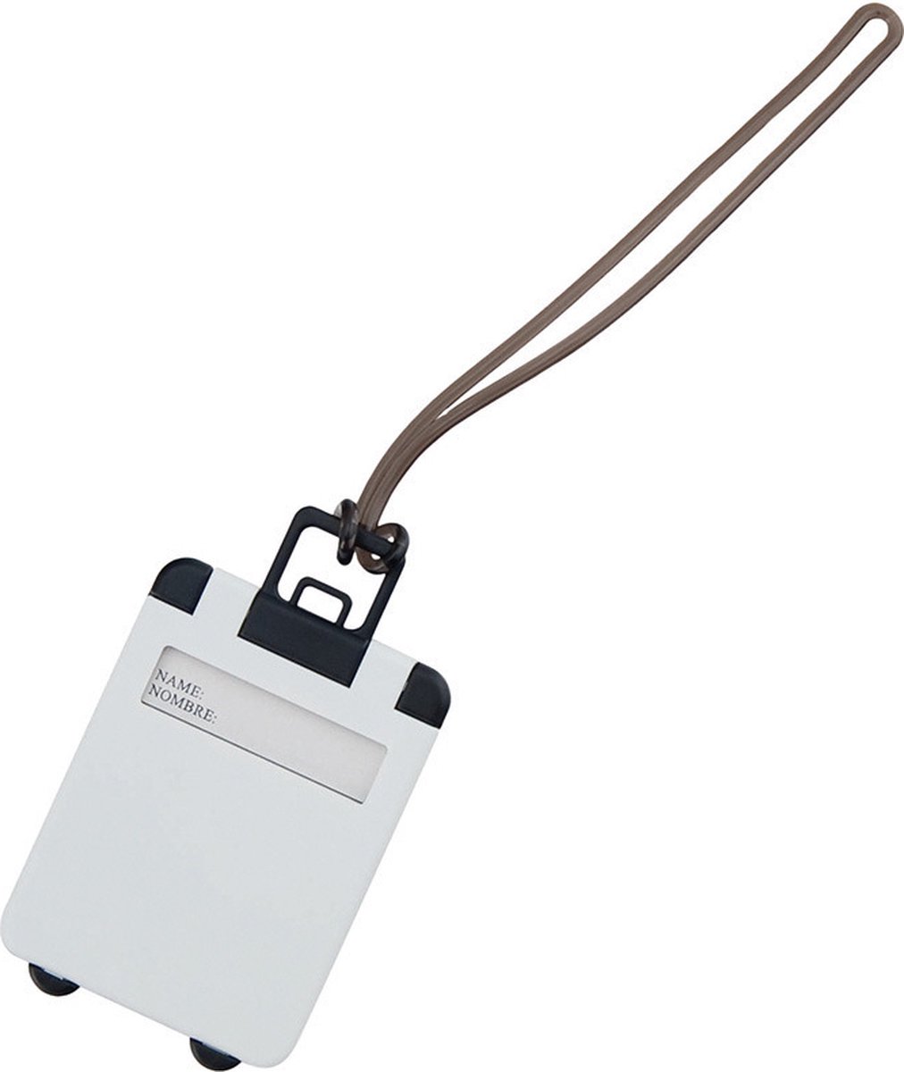 Bol.com Kofferlabel - 9,5 cm - Reiskoffer reisaccessoires - wit - beschrijfbaar aanbieding