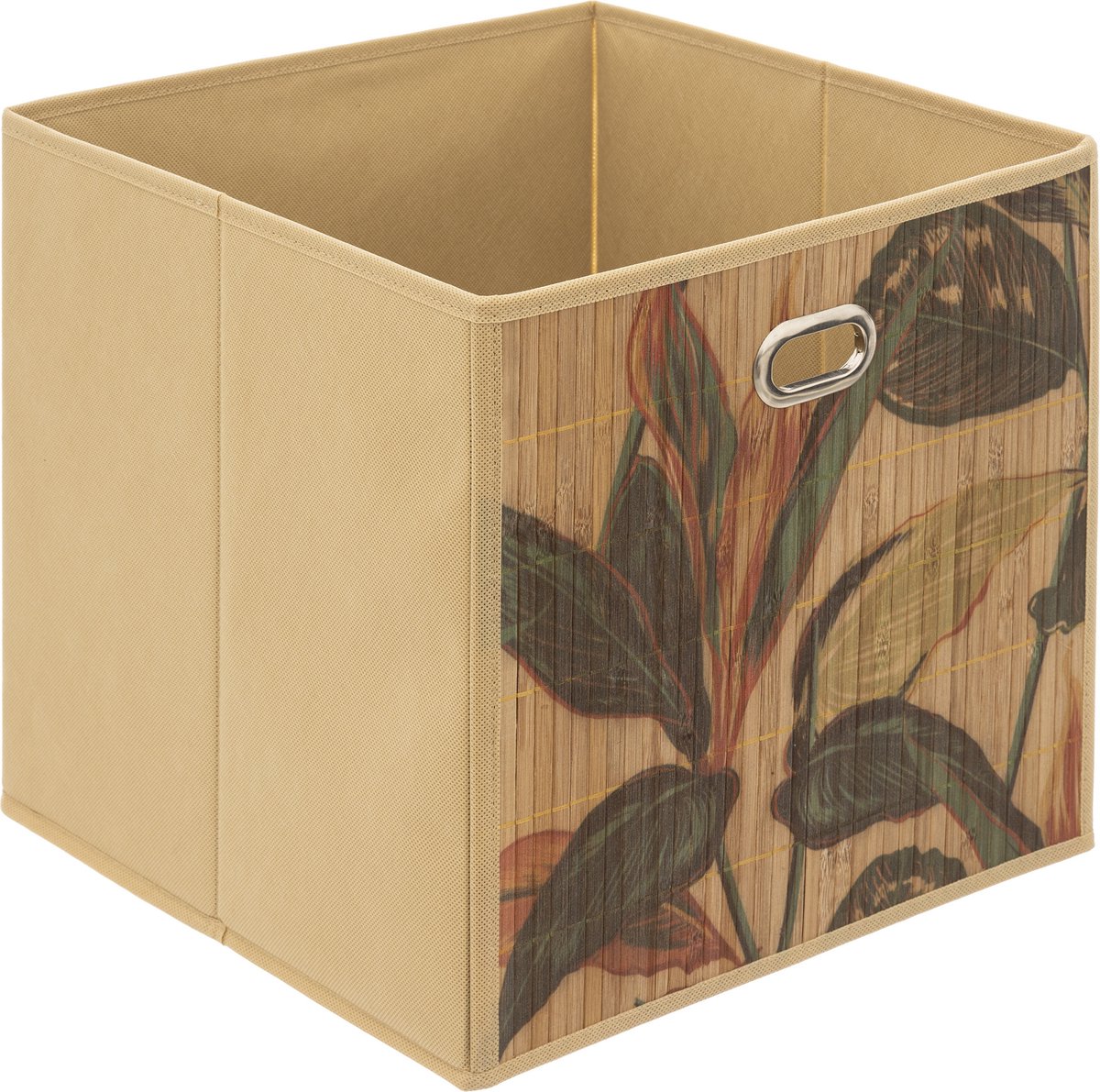 5Five Opbergmand/kastmand - 29 liter - beige - bamboe - 31 x 31 x 31 cm - Vakkenkast manden