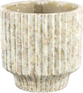 Pot de fleurs PTMD Gabriel - 30x30x30 cm - Ciment - Crème