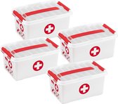 Sunware - Boîte de Premiers secours Q-line avec insert 6L blanc rouge - Set de 4