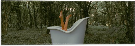 Vlag - Bomen - Bossen - Badkuip - Benen - Voeten - Groen - 60x20 cm Foto op Polyester Vlag