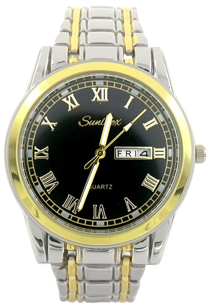 Horloge - Kast 40 mm - Metaal - Zilver- en Goudkleurig met Zwart