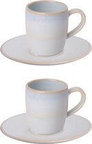 Palmer Espressokop en schotel Barolo 7 cl - 5.3 cm Lichtblauw Stoneware 2 stuk(s)