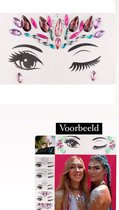Akyol - Roze Gezichtsjuwelen – gezichtsteentjes - gezicht glitters - body glitter – carnaval- plak diamantjes- diamantjes voor gezicht - bohemian feest - bohemian – festival – gezichtsdecoratie – feest – decoratie - glitter body - glitter