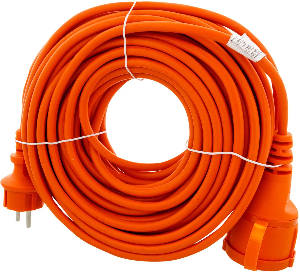 Exin verlengsnoer - 20 meter - 2 x 1,5mm² - ip44 spatwaterdicht - oranje