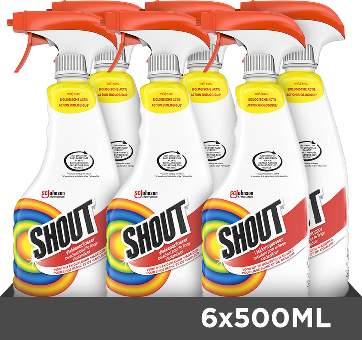 Shout Vlekkenoplosser Spray - Vlekkenverwijderaar - 6 x 500ML - SHOUT