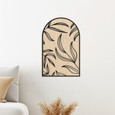 ByWOOM - Framed 27x42 cm Leaves bow - Wanddecoratie Hout - Muurdecoratie Hout - Wall Art - Home Decor - Gelaserde hout decoratie - Wall Panels