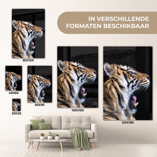 MuchoWow® Peinture sur verre - Tigre - Animaux - Portrait - 40x60 cm - Peintures sur verre acrylique - Photo sur Glas
