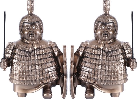 Fine Asianliving Terracotta Beelden Boekensteun Set/2 Brons B14xD10xH21cm
