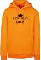 Hoodie Crew-Oranje - Zwart-XS