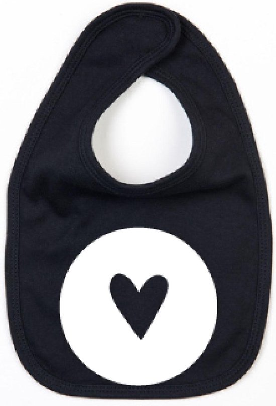 Bavoir Coeur- Zwart-Taille Unique