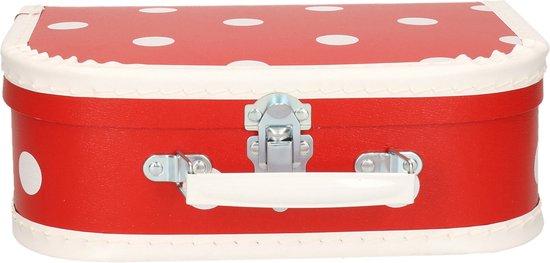 Speelgoed koffertje rood polka dot 25 cm