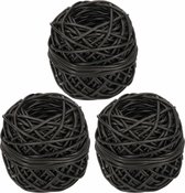 3x bolletjes bindbuis 3 mm x 50 m - zwart - bindbuizen / binddraad / - Tuin aanleggen basismateriaal / plantenbinders
