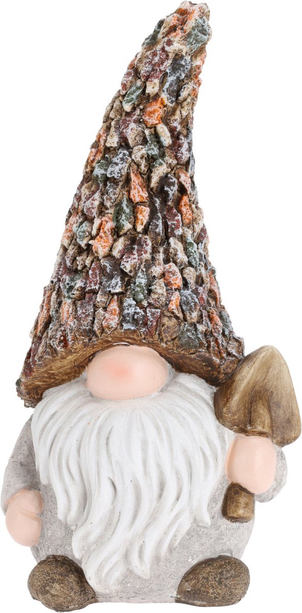 Pro Garden Tuinkabouter beeld Abraham - Polystone - met schep - 30 cm