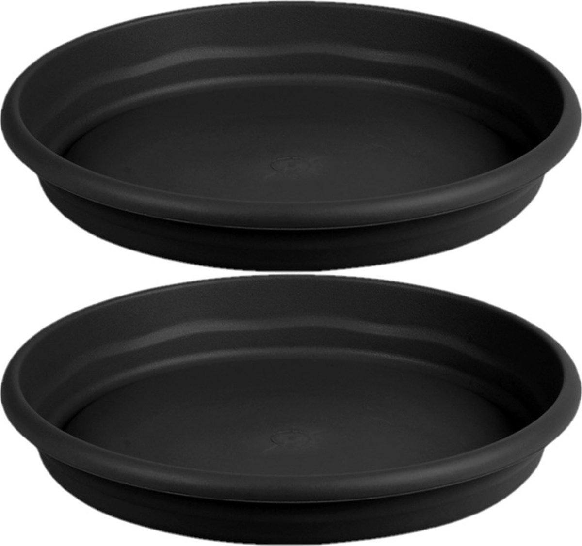 Hega Hogar Opvangbord - 2x - zwart - kunststof - D29 cm - onderschaal/opvangbord