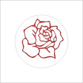 Sticker - "ROOS ROOD" - Etiketten - 35mm - Wit/Rood - Sluitzegel - Sluitsticker - Premium Kwaliteit