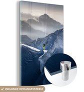 Peinture sur verre - Berg - Paysage - Neige - Hiver - Ski - Plaque de Verres - Peinture sur verre - 120x180 cm - Photo sur verre - Décoration murale