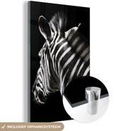 MuchoWow® Glasschilderij 20x30 cm - Schilderij acrylglas - Zebra - Wilde dieren - Patronen - Foto op glas - Schilderijen