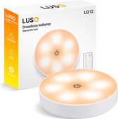 Lampe LED sans fil LUSQ® avec télécommande - Lumière chaude/ Wit - Applique murale sans fil - Spot LED sans fil - Rechargeable par USB - Dimmable avec minuterie - avec Aimant
