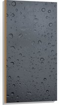 Hout - Druppels op Glazen Wand - 50x100 cm - 9 mm dik - Foto op Hout (Met Ophangsysteem)