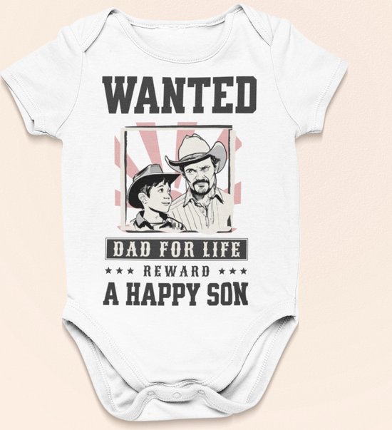 Cadeau Vaderdag - Combinaison « Papa pour la Life » - Taille 80 - Couleur Wit - 100 % Katoen