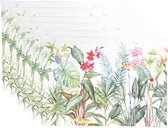 HAES DECO - Set van 6 Placemats - formaat 48x33 cm - kleuren Wit / Groen / Blauw / Rood - van 100% Katoen - Collectie: Jungle Botanics