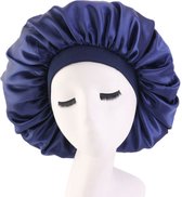 Bonnet de couchage en satin Hazlö - bonnet de couchage - satin - bonnet de nuit - dames - adultes - bonnet en satin - bonnet de couchage - bonnet - bleu foncé