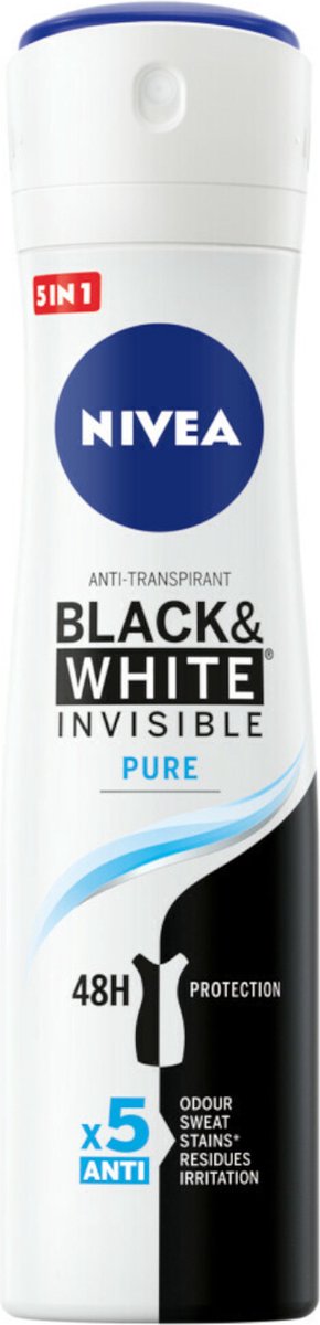 Goedkoopste Nivea Deodorant Spray Invisible For Black & White Pure 150 ml