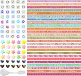 Principessa Festivallint Pastel pakket voor armbanden – 10 x 1 meter Festival lint / Love Lint / Tekst Lint – Pastelmix – 70 lintkralen met groot gat