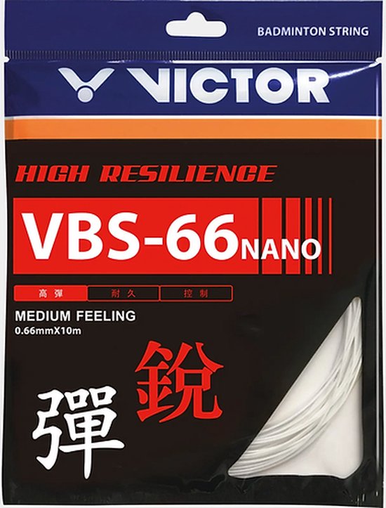 Foto: Victor vbs 66nano badmintonsnaar 0 66mm wit