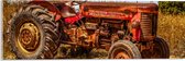 Acrylglas - Oude Verroeste Rode Tractor in het Weiland - 60x20 cm Foto op Acrylglas (Met Ophangsysteem)