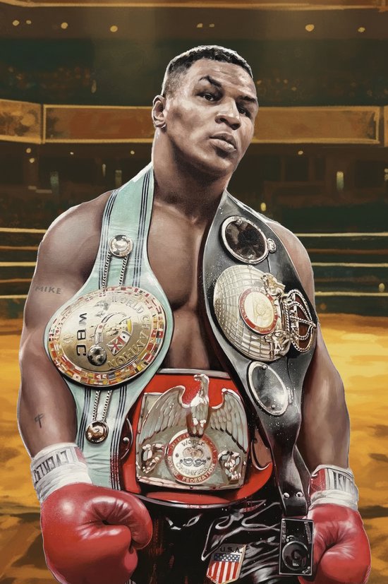 Mike Tyson Poster - Iron Mike - Boksposter - Hoge Kwaliteit - Portret