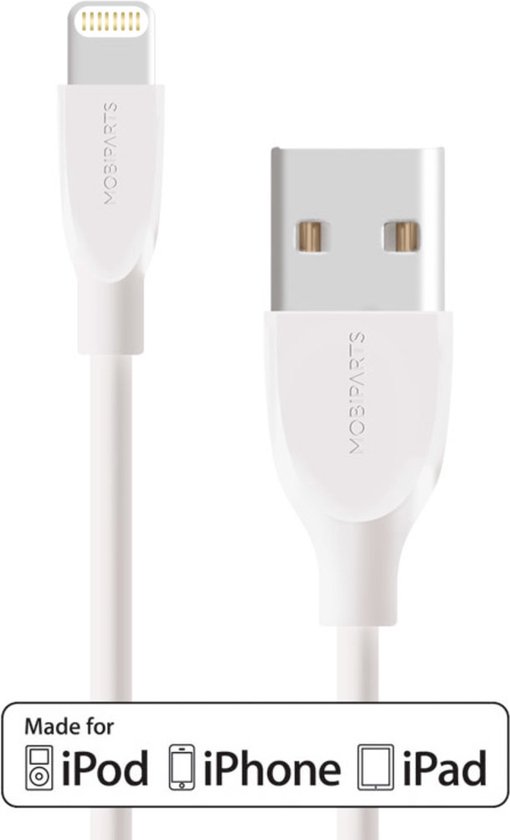 Mobiparts Apple Lightning to USB Kabel 2A 2m - Wit