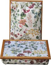 Andrews Laptray, Schoottafel, Schootkussen, Laptoptafel, Dienblad met Kussen Bloemenweide