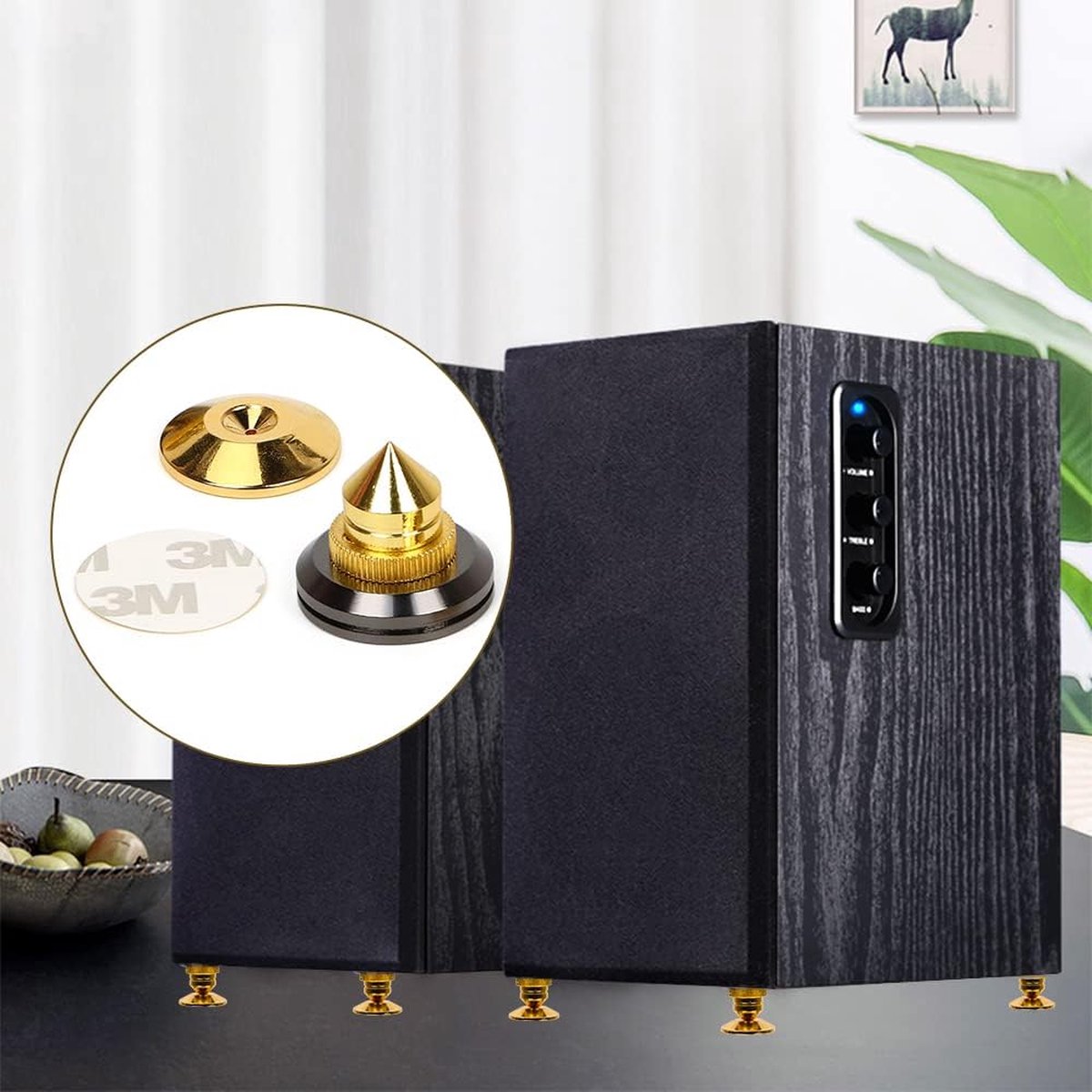 8 STKS Speaker Spikes,Speaker Stands CD Audio Subwoofer Versterker Draaitafel Isolatie Voeten Kegel Isolator Base Pads Shockproof Mats,Amp Draaitafel Isolatie Voeten HiFi Speaker Subwoofer Spike Pad