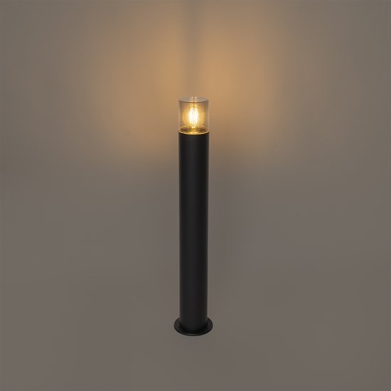 Buiten wandlamp zwart met smoke glas zeshoek IP44 - Denmark